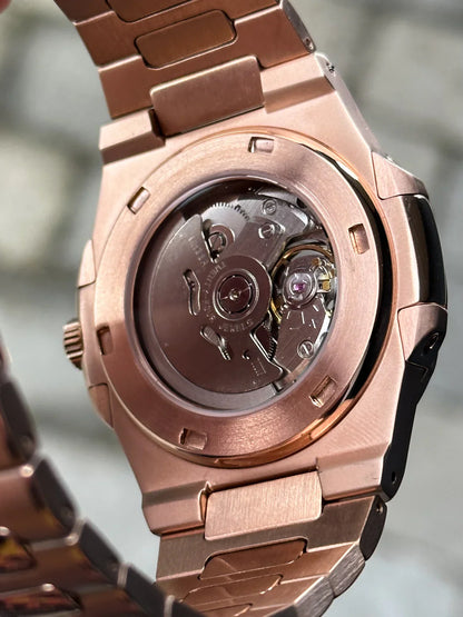 NAUTILUS MOD ROSE GOLD ( BLACK DIAL OPEN HEART )